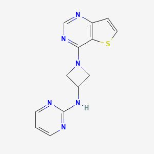 molecular formula C13H12N6S B2405960 N-(1-{thieno[3,2-d]pyrimidin-4-yl}azetidin-3-yl)pyrimidin-2-amine CAS No. 2415632-15-2