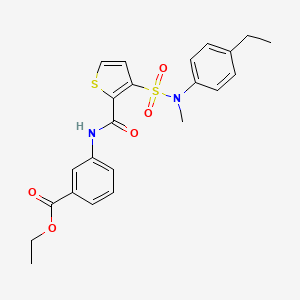 molecular formula C23H24N2O5S2 B2405974 ethyl 3-{3-[(4-ethylphenyl)(methyl)sulfamoyl]thiophene-2-amido}benzoate CAS No. 1207057-27-9
