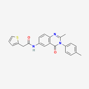 N-(2-methyl-4-oxo-3-(p-tolyl)-3,4-dihydroquinazolin-6-yl)-2-(thiophen-2-yl)acetamide