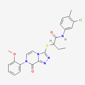 molecular formula C23H22ClN5O3S B2405988 N-(3-chloro-4-methylphenyl)-2-{[7-(2-methoxyphenyl)-8-oxo-7H,8H-[1,2,4]triazolo[4,3-a]pyrazin-3-yl]sulfanyl}butanamide CAS No. 1223966-40-2
