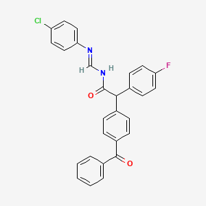 2-(4-benzoylphenyl)-N-[(4-chloroanilino)methylene]-2-(4-fluorophenyl)acetamide