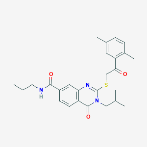 2-((2-(2,5-dimethylphenyl)-2-oxoethyl)thio)-3-isobutyl-4-oxo-N-propyl-3,4-dihydroquinazoline-7-carboxamide