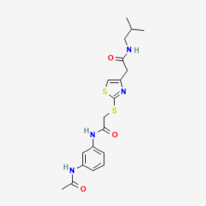 N-(3-acetamidophenyl)-2-((4-(2-(isobutylamino)-2-oxoethyl)thiazol-2-yl)thio)acetamide