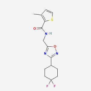 N-((3-(4,4-difluorocyclohexyl)-1,2,4-oxadiazol-5-yl)methyl)-3-methylthiophene-2-carboxamide