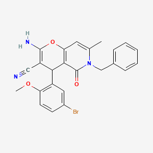 2-amino-6-benzyl-4-(5-bromo-2-methoxyphenyl)-7-methyl-5-oxo-5,6-dihydro-4H-pyrano[3,2-c]pyridine-3-carbonitrile