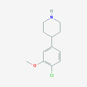 molecular formula C12H17Cl2NO B2406005 4-(4-Chloro-3-methoxyphenyl)piperidine CAS No. 1020276-38-3