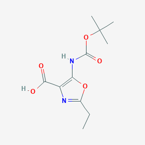 2-Ethyl-5-[(2-methylpropan-2-yl)oxycarbonylamino]-1,3-oxazole-4-carboxylic acid