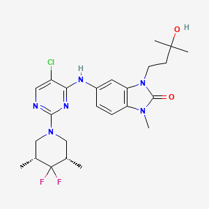 5-[[2-[(3~{S},5~{R})-4,4-bis(fluoranyl)-3,5-dimethyl-piperidin-1-yl]-5-chloranyl-pyrimidin-4-yl]amino]-1-methyl-3-(3-methyl-3-oxidanyl-butyl)benzimidazol-2-one