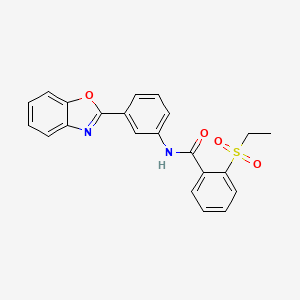 molecular formula C22H18N2O4S B2406012 N-[3-(1,3-benzoxazol-2-yl)phenyl]-2-(ethanesulfonyl)benzamide CAS No. 898422-94-1