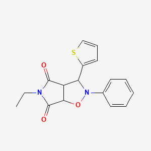 5-ethyl-2-phenyl-3-(thiophen-2-yl)dihydro-2H-pyrrolo[3,4-d][1,2]oxazole-4,6(3H,5H)-dione