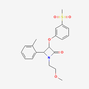 3-(3-Methanesulfonylphenoxy)-1-(2-methoxyethyl)-4-(2-methylphenyl)azetidin-2-one