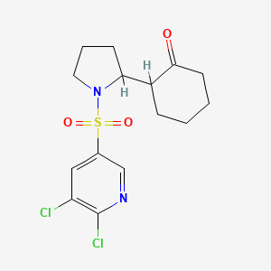 2-{1-[(5,6-Dichloropyridin-3-yl)sulfonyl]pyrrolidin-2-yl}cyclohexan-1-one
