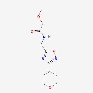 2-methoxy-N-((3-(tetrahydro-2H-pyran-4-yl)-1,2,4-oxadiazol-5-yl)methyl)acetamide