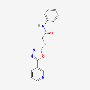 N-phenyl-2-((5-(pyridin-3-yl)-1,3,4-oxadiazol-2-yl)thio)acetamide