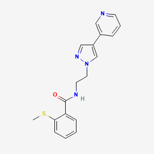 2-(methylsulfanyl)-N-{2-[4-(pyridin-3-yl)-1H-pyrazol-1-yl]ethyl}benzamide