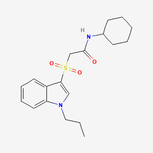 N-cyclohexyl-2-(1-propylindol-3-yl)sulfonylacetamide