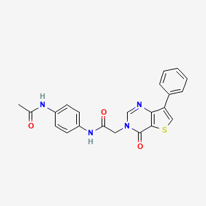 molecular formula C22H18N4O3S B2406056 N-[4-(acetylamino)phenyl]-2-(4-oxo-7-phenylthieno[3,2-d]pyrimidin-3(4H)-yl)acetamide CAS No. 1105224-43-8