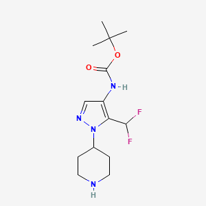 Tert-butyl N-[5-(difluoromethyl)-1-piperidin-4-ylpyrazol-4-yl]carbamate