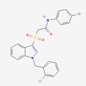 N-(4-bromophenyl)-2-((1-(2-chlorobenzyl)-1H-indol-3-yl)sulfonyl)acetamide