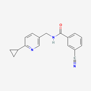 3-cyano-N-[(6-cyclopropylpyridin-3-yl)methyl]benzamide