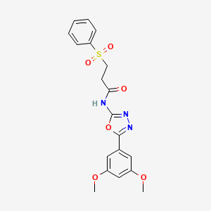 3-(benzenesulfonyl)-N-[5-(3,5-dimethoxyphenyl)-1,3,4-oxadiazol-2-yl]propanamide