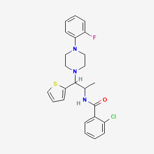 2-chloro-N-{1-[4-(2-fluorophenyl)piperazin-1-yl]-1-(thiophen-2-yl)propan-2-yl}benzamide