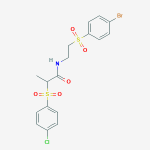 N-{2-[(4-bromophenyl)sulfonyl]ethyl}-2-[(4-chlorophenyl)sulfonyl]propanamide