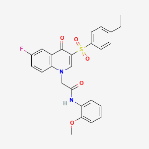 molecular formula C26H23FN2O5S B2406076 2-(3-((4-ethylphenyl)sulfonyl)-6-fluoro-4-oxoquinolin-1(4H)-yl)-N-(2-methoxyphenyl)acetamide CAS No. 895650-55-2