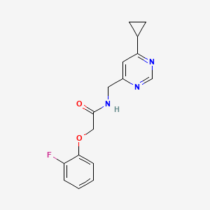 molecular formula C16H16FN3O2 B2406110 N-[(6-cyclopropylpyrimidin-4-yl)methyl]-2-(2-fluorophenoxy)acetamide CAS No. 2194846-02-9