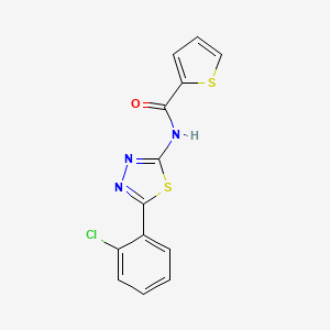 molecular formula C13H8ClN3OS2 B2406190 N-[5-(2-chlorophenyl)-1,3,4-thiadiazol-2-yl]thiophene-2-carboxamide CAS No. 313985-15-8