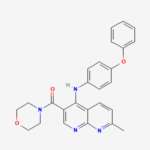(7-Methyl-4-((4-phenoxyphenyl)amino)-1,8-naphthyridin-3-yl)(morpholino)methanone