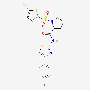 1-((5-chlorothiophen-2-yl)sulfonyl)-N-(4-(4-fluorophenyl)thiazol-2-yl)pyrrolidine-2-carboxamide