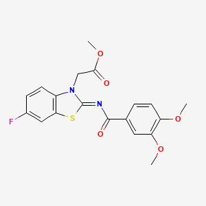 (Z)-methyl 2-(2-((3,4-dimethoxybenzoyl)imino)-6-fluorobenzo[d]thiazol-3(2H)-yl)acetate