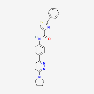 2-phenyl-N-(4-(6-(pyrrolidin-1-yl)pyridazin-3-yl)phenyl)thiazole-4-carboxamide