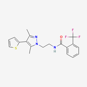 N-(2-(3,5-dimethyl-4-(thiophen-2-yl)-1H-pyrazol-1-yl)ethyl)-2-(trifluoromethyl)benzamide
