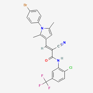 (E)-3-[1-(4-bromophenyl)-2,5-dimethylpyrrol-3-yl]-N-[2-chloro-5-(trifluoromethyl)phenyl]-2-cyanoprop-2-enamide
