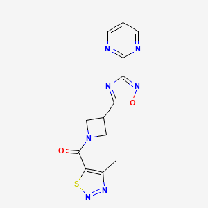 (4-Methyl-1,2,3-thiadiazol-5-yl)(3-(3-(pyrimidin-2-yl)-1,2,4-oxadiazol-5-yl)azetidin-1-yl)methanone