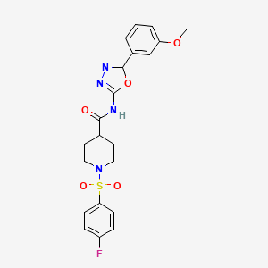 1-((4-fluorophenyl)sulfonyl)-N-(5-(3-methoxyphenyl)-1,3,4-oxadiazol-2-yl)piperidine-4-carboxamide