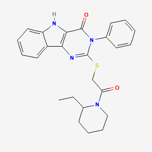 2-[2-(2-ethylpiperidin-1-yl)-2-oxoethyl]sulfanyl-3-phenyl-5H-pyrimido[5,4-b]indol-4-one