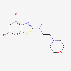 molecular formula C13H15F2N3OS B2406324 4,6-difluoro-N-(2-morpholin-4-ylethyl)-1,3-benzothiazol-2-amine CAS No. 1105189-32-9