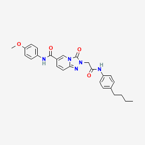 2-(9-chloro-6-methoxy-10-oxo-3,4,5,10-tetrahydrobenzo[b]-1,6-naphthyridin-2(1H)-yl)-N-(3-cyanophenyl)acetamide