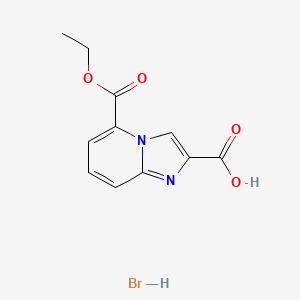 molecular formula C11H11BrN2O4 B2406331 5-Ethoxycarbonylimidazo[1,2-a]pyridine-2-carboxylic acid;hydrobromide CAS No. 2567502-36-5