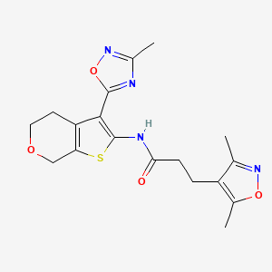 3-(3,5-dimethylisoxazol-4-yl)-N-(3-(3-methyl-1,2,4-oxadiazol-5-yl)-5,7-dihydro-4H-thieno[2,3-c]pyran-2-yl)propanamide