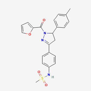N-{4-[1-(furan-2-carbonyl)-5-(4-methylphenyl)-4,5-dihydro-1H-pyrazol-3-yl]phenyl}methanesulfonamide