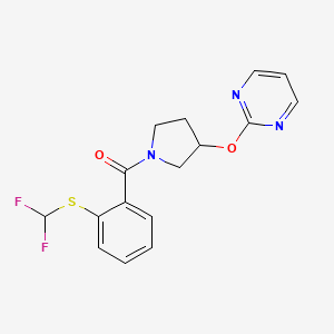 (2-((Difluoromethyl)thio)phenyl)(3-(pyrimidin-2-yloxy)pyrrolidin-1-yl)methanone