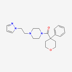 (4-(2-(1H-pyrazol-1-yl)ethyl)piperazin-1-yl)(4-phenyltetrahydro-2H-pyran-4-yl)methanone