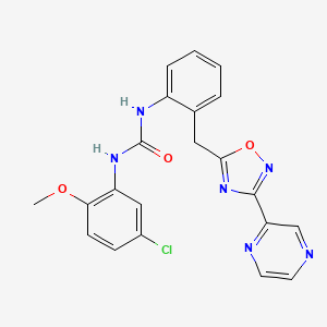 1-(5-Chloro-2-methoxyphenyl)-3-(2-((3-(pyrazin-2-yl)-1,2,4-oxadiazol-5-yl)methyl)phenyl)urea