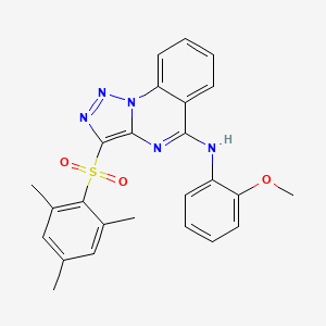 molecular formula C25H23N5O3S B2406371 N-(2-METHOXYPHENYL)-3-(2,4,6-TRIMETHYLBENZENESULFONYL)-[1,2,3]TRIAZOLO[1,5-A]QUINAZOLIN-5-AMINE CAS No. 866809-09-8