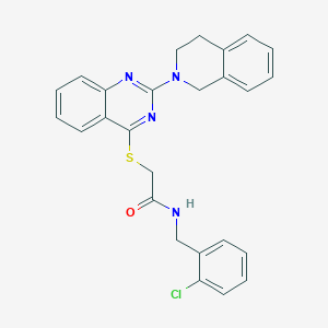 molecular formula C26H23ClN4OS B2406379 N-(2-chlorobenzyl)-2-((2-(3,4-dihydroisoquinolin-2(1H)-yl)quinazolin-4-yl)thio)acetamide CAS No. 1115470-18-2