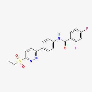 molecular formula C19H15F2N3O3S B2406400 N-(4-(6-(ethylsulfonyl)pyridazin-3-yl)phenyl)-2,4-difluorobenzamide CAS No. 921544-98-1